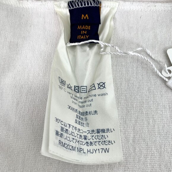 Louis Vuitton White Cotton T-Shirt With Black Script Logo Design Size Medium - Picture 7 of 8